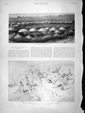 Original Old Antique Print 1896 Matable Kraal Buluwayo Rhodesia Major ThorWar