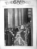 Original Old Antique Print 1896 Archbishop Benson Funeral Canterbury Cathedral