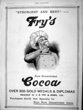 Original Old Antique Print 1896 Advertisement Fry'S Concentrated Cocoa Drink