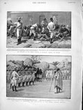 Old Antique Print 1896 Explosion Buluwayo Rhodesia Induna Mweena Poynter 19th