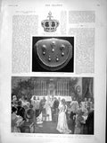 Original Old Antique Print 1896 Royal Wedding Vienna Chapel Hofburg Chartres