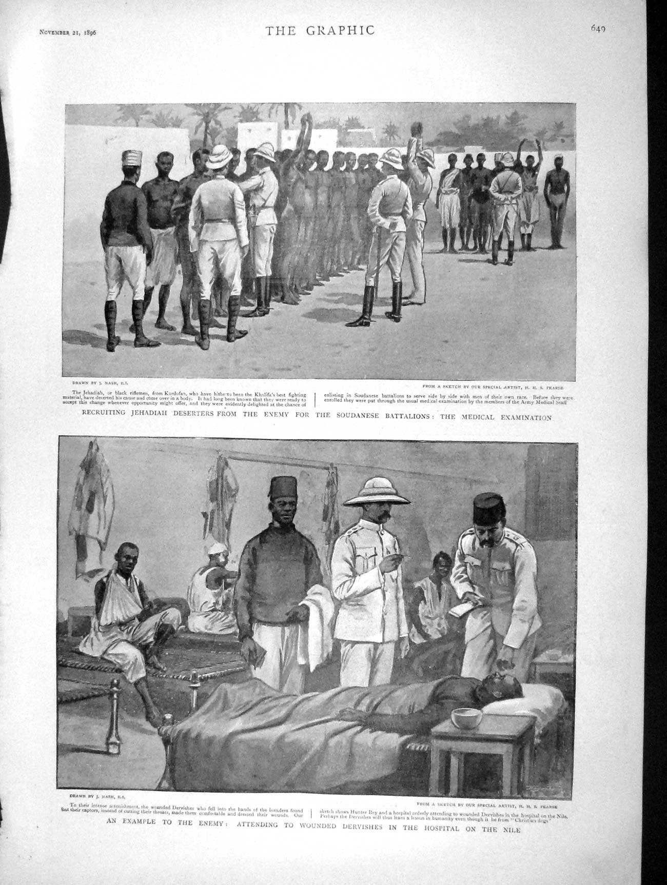 Old Antique Print 1896 Jehadiah Soudanese Dervishes War Hospital Rhodesia 19th