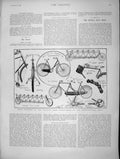Original Old Antique Print 1896 Stanley Club Cycle Show Society Arts Owen Burne