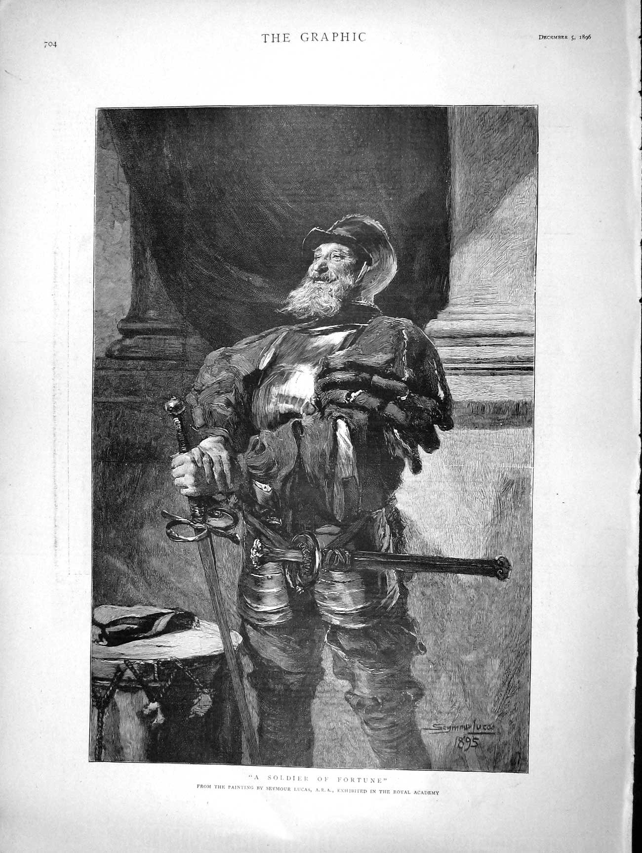 Original Old Antique Print 1896 Solider Armour Sultan Turkey British Ambassador