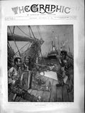 Old Antique Print 1896 Christmas Morning Ship London Docks Music Focsle 19th