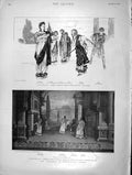 Original Old Antique Print 1896 Phormio Westminster School Theatre Flac 19th