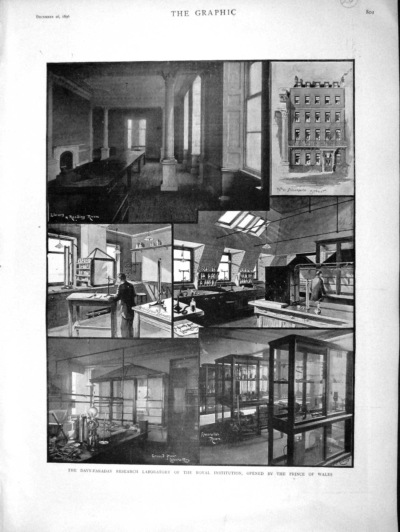 Old Antique Print 1896 Davy-Faraday Laboratory Armenian Orphans Erzeroum 19th