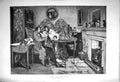Original Old Antique Print 1896 Cure For Gout Lady Man Foot Bandaged Victorian