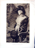 Original Old Antique Print 1896 Portrait Far Madding Crown Lady Woman Victorian