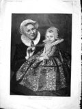 Original Old Antique Print 1896 Portrait Nurse Child Little Girl 19th