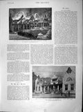 Original Old Antique Print 1897 Fire Groot-Schuur Cecil Rhodes Rondebosch 19th