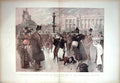 Original Old Antique Print 1897 Children Paris Ice Rink Skating Place Concorde