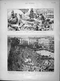 Old Antique Print 1897 Carnival Nice Queen Monkey Crete Canea Bayard Lord 19th