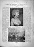 Original Old Antique Print 1897 Wallace Art Reyns Poussin Girls Roy Victorian