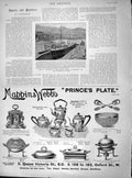 Original Old Antique Print 1897 Ship S.S. Ruapehu Graving Dock Lyttelton Mappin