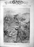 Original Old Antique Print 1897 War Miniature Balaclava Charge Velestino Siers