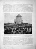Original Old Antique Print 1897 Monument New York Bishop Newman Queen England