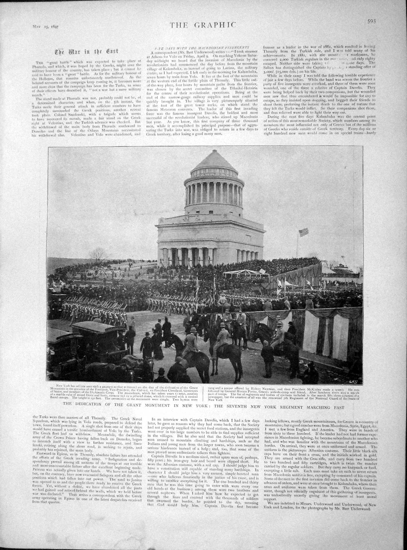 Original Old Antique Print 1897 Monument New York Bishop Newman Queen England