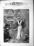 Original Old Antique Print 1897 Era Exhibition Earl'S Court Tea Terrace 19th