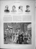 Original Old Antique Print 1897 Canonisation Priests Peter'S Rome Royal Wedding