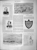 Old Antique Print 1897 War Smolenski Fratti Lamia Armistice Train Kalyvia 19th