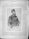 Original Old Antique Print 1897 Edhem Moushir Pasha General Turkish Troops War