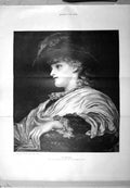 Original Old Antique Print 1897 Portrait Beautiful Lady Phoebe Leighton 19th
