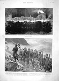 Original Old Antique Print 1897 Jubilee Windsor Castle Ben Nevis Mountain Siers