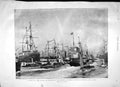 Old Antique Print 1897 Spithead Ships Excursion Steamers Southsea War Gun 19th