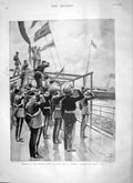 Original Old Antique Print 1897 Colonial Troops Ship Dunera Royal Yacht Lazare