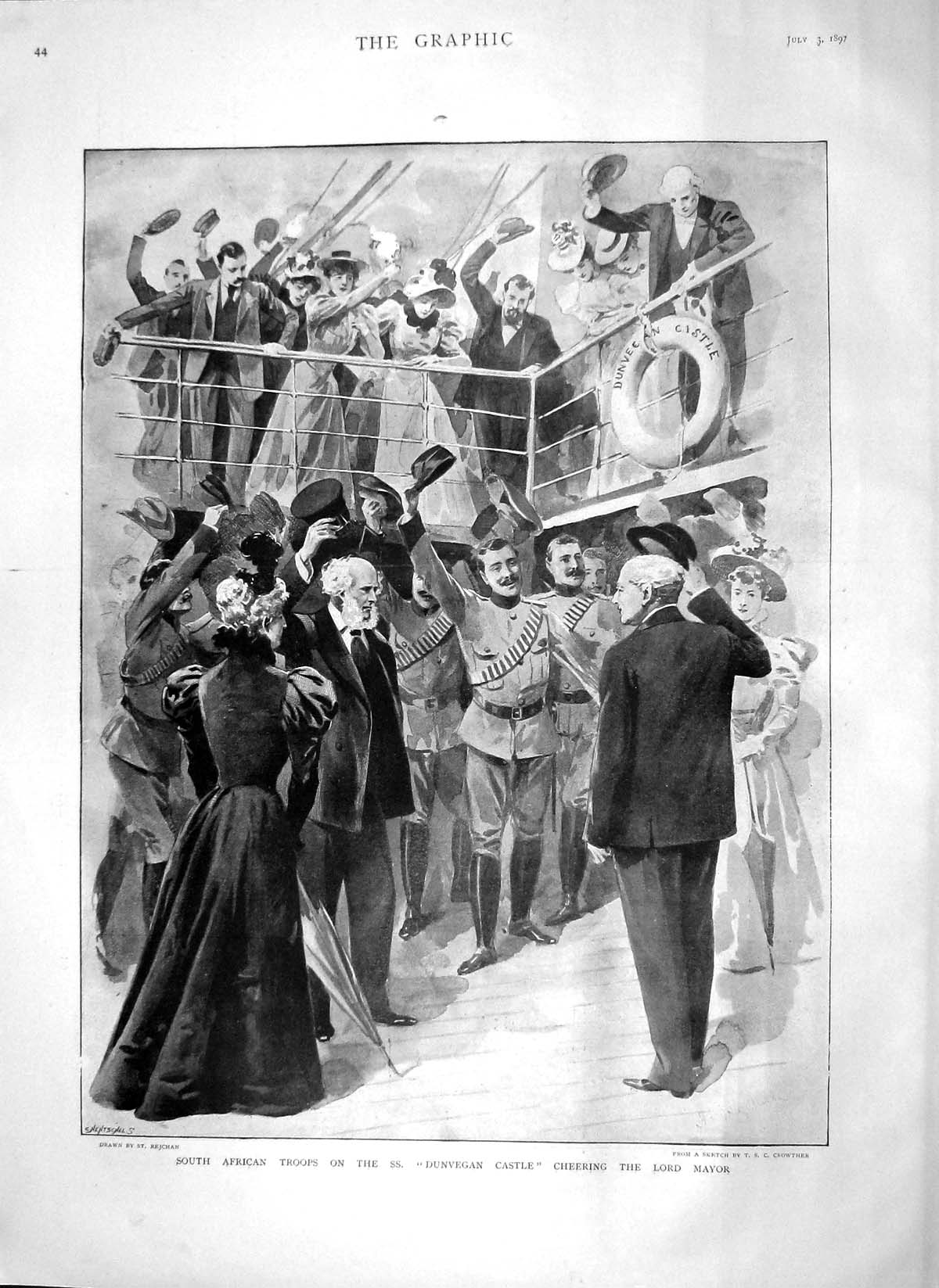 Old Antique Print 1897 Dunvegan Castle Ship Lord Mayor Buckingham Palace 19th