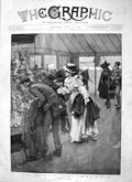 Original Old Antique Print 1897 Colonial Bisley Prizes Marquee Shooting Sport