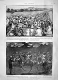 Old Antique Print 1897 Jubilee India Musical Ride Lancers Aurangabad Poor 19th