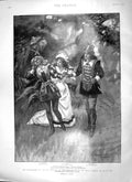 Original Old Antique Print 1897 Theatre Shakespeare Krasnoe Selo Napoleon Czar