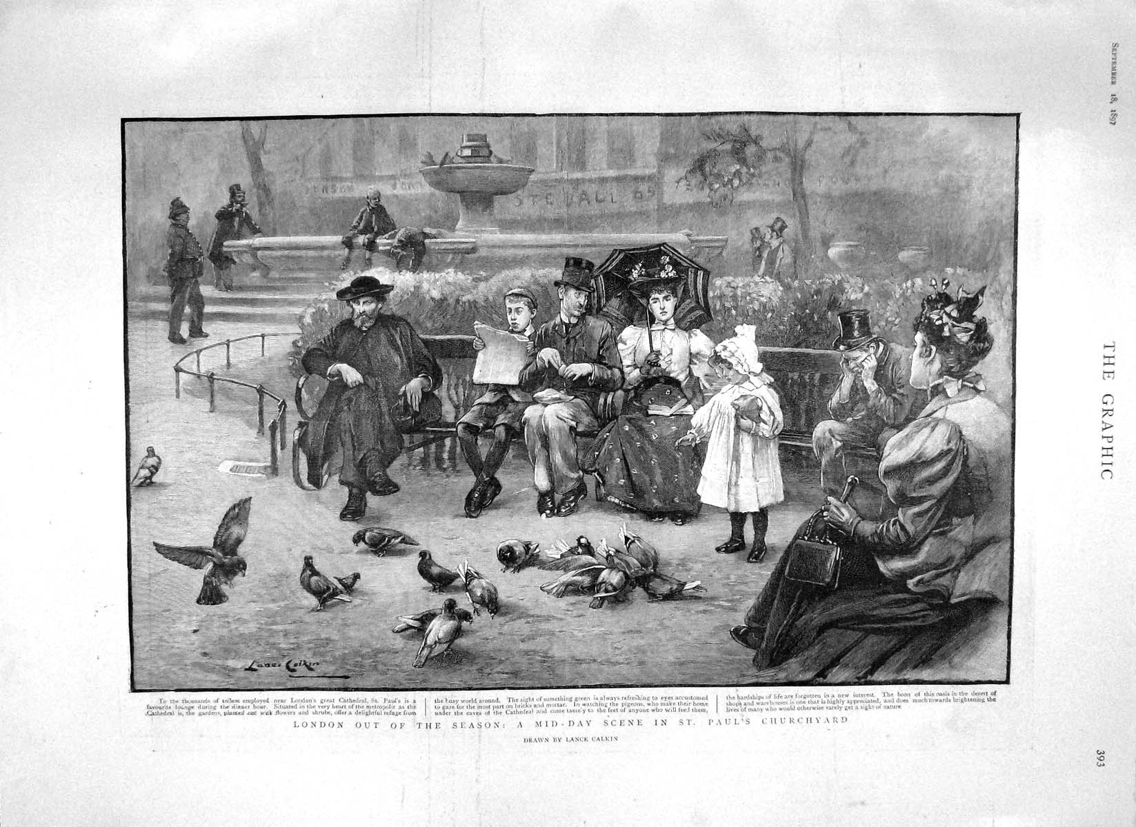 Old Antique Print 1897 St. Paul'S Churchyard London Plague India Bombay 19th