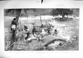 Old Antique Print 1897 Rain India River Ganges Flood Submerged Village 19th