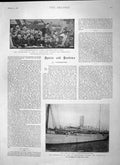 Old Antique Print 1897 P And O Ship S.S. Simla Grenadier Guards Gibraltar 19th