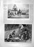 Original Old Antique Print 1897 German Railroad Army Sand Revolt Cuba Delgado
