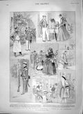 Original Old Antique Print 1897 Brussels Exhibition Kermesse Fireman Pottery