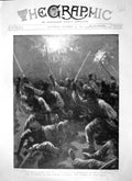 Old Antique Print 1897 India Frontier Ghazis Bindon Blood Camp Star Shell 19th