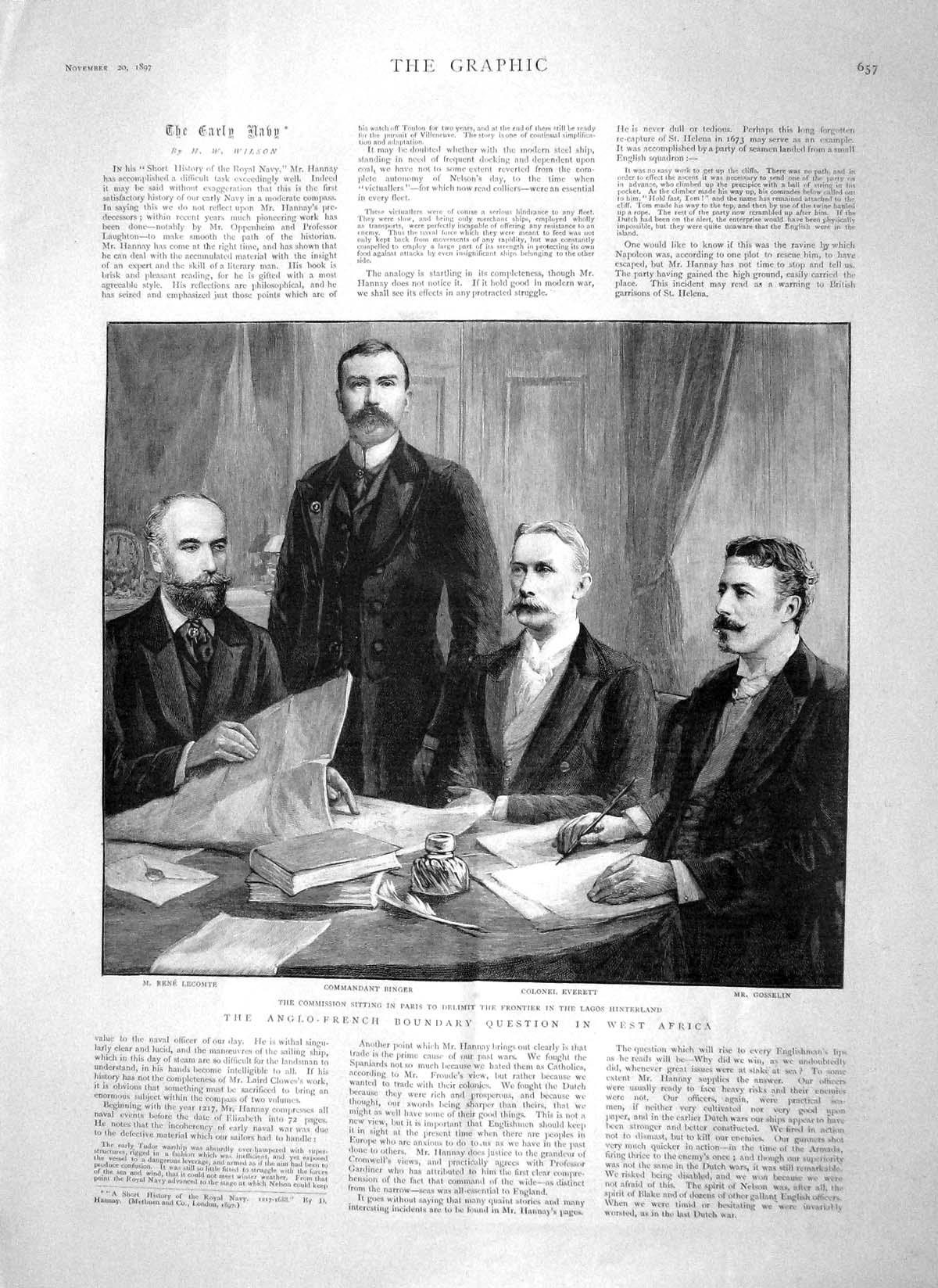 Old Antique Print 1897 Rene Lecomte Binger Everett Gosselin Anglo-French 19th