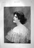 Old Antique Print 1897 Portrait Venetia Stanley Bicycle Agricultural Hall 19th
