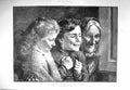 Original Old Antique Print 1897 Children Lady Watching Punch Judy Show 19th
