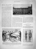 Old Antique Print 1897 Egypt Ghezireh Palace Cairo Stoddart Cricket Paris 19th