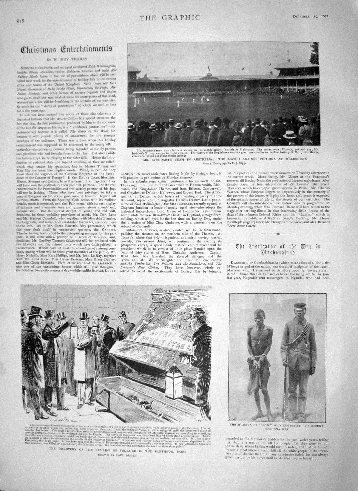 Old Antique Print 1897 Egypt Ghezireh Palace Cairo Stoddart Cricket Paris 19th