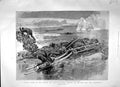 Original Old Antique Print 1897 Sledge Breaking Ice Cape Cecil Elmwood 19th