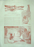 Original Old Antique Print 1897 Nectanebus Brazen Bowl Scout Olympias Colour