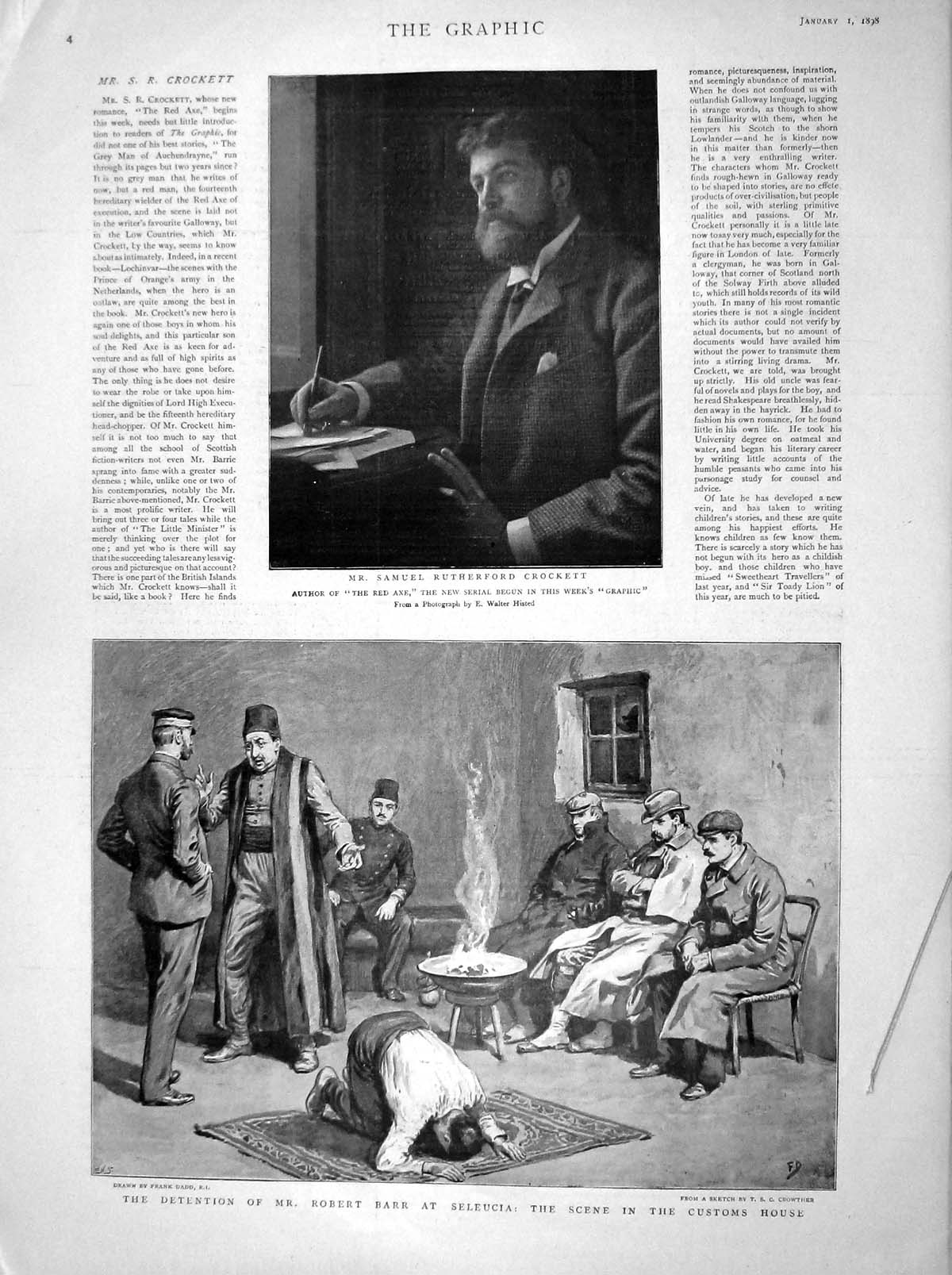 Original Old Antique Print 1898 Samuel Rutherford Crockett Robert Barr Seleucia