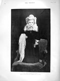 Old Antique Print 1898 Mary Tween Tots Little Girl Queen Dress Fine Art 19th