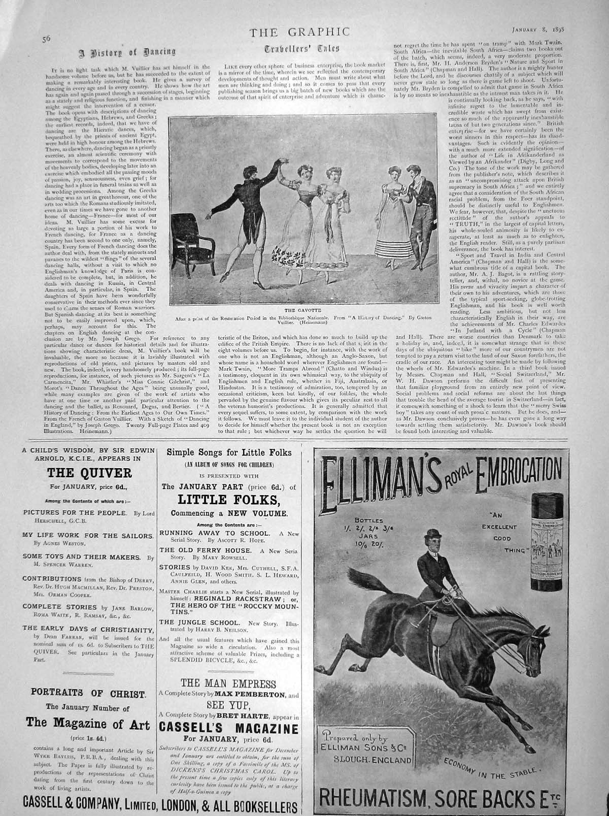 Old Antique Print 1898 Gavotte Dancing History Romance Ellimans Cassells 19th